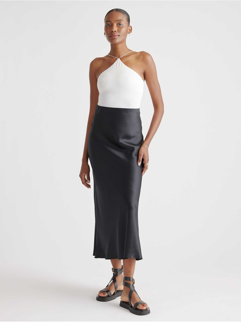 Quince Black Silk Maxi Skirt - Small